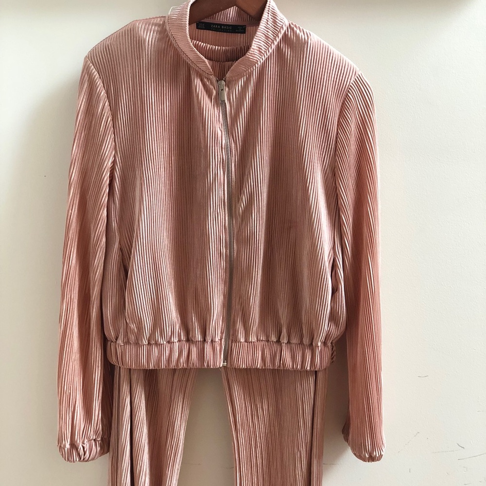 ZARA BASIC Zipped-up Jacket and Matching Bottoms